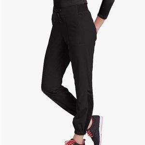 Black Scrub Pant Jogger Oasis White Cross
